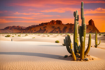 Deserts – sand dunes, rock formations, cactus, rattlesnakes, s