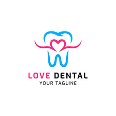 tooth and love icon logo design