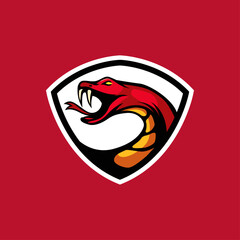 angry snake head icon logo illustration