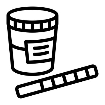 urine sample container and test strip clip art preview