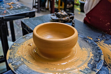 the activity of making handicrafts from clay or often called pottery class and some of the results