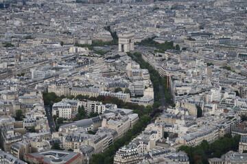 Plakat view of Paris from the Eiffel tower with the arch of Triumph