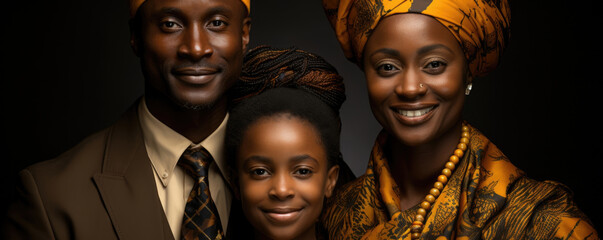 the mother and father in their tailored suits and the children in traditional African print garments a perfect blend of modernity