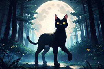 満月と黒猫
generative