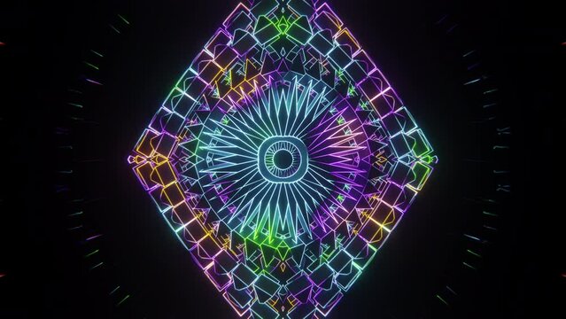 Psychedelic Seamless VJ Loop Psytrance mandala organic 4k retro trance visual fractal tree of life
