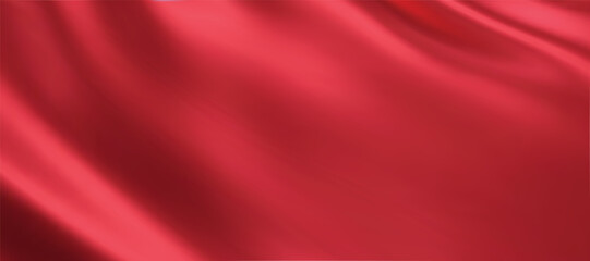 Close-up texture of red silk. Red fabric smooth texture surface background. Smooth elegant red silk in Sepia toned. Texture, background, pattern, template.