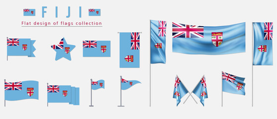 Fiji flag, flat design of flags collection