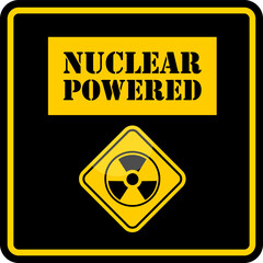 Obraz premium Nuclear powered, sign and sticker vector