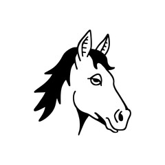 vector illustration of a horse's head doodle