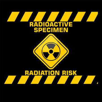 Radioactive specimen, radiation risk sign vector