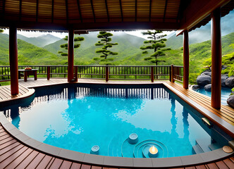 Obraz premium Seeking Serenity Healing and Tranquility in Diverse Retreats.(Generative AI)