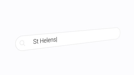 Typing St Helens on the Search Bar - Powered by Adobe