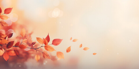 Fallen Beauty, Captivating Seasonal Abstract Background with Falling Leaves