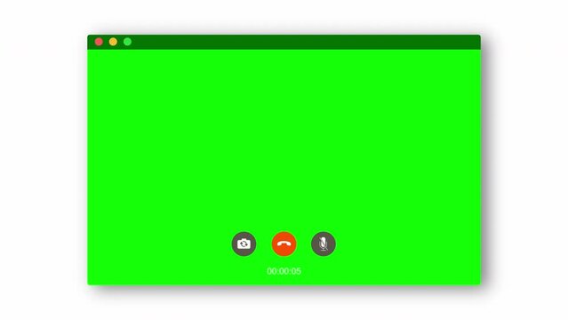 Chroma Key and green screen background. Video call recording time with technology communication concept.