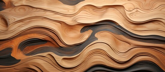 Unique Wooden Texture with Wavy Patterns and Dark Spots, a Symbol of Artistic Expression and Elegance Breaking the Monotony of Design Flow - Generative AI
