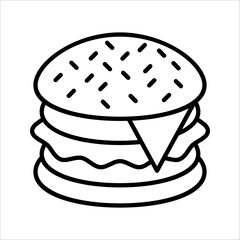 burger hamburger logo icon design vector illustration on white background