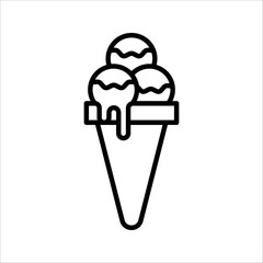Fototapeta premium Ice cream cone icon isolated. Modern sweet vanilla desert sign. vector illustration on white background