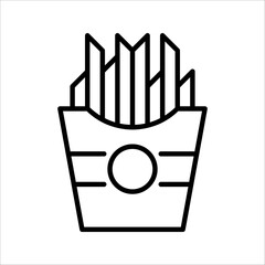 french fries icon vector. Linear style sign for mobile concept and web design. vector illustration on white background