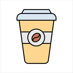 Disposable coffee cup icon vector illustration on white background