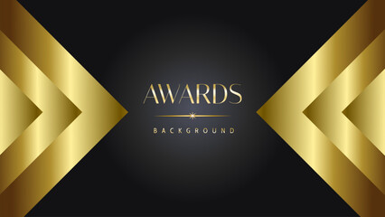 Fototapeta premium Golden awards background. Lines growing elegant shine spark. Luxury premium corporate abstract design template.