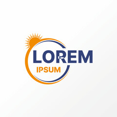 Logo design graphic concept creative abstract premium vector stock circle double swoosh cutting emblem with sunrise. Related to badge art icon sign