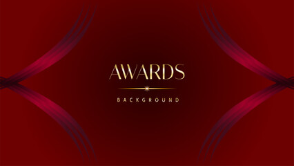 Red maroon golden royal awards background graphics lines stripes breaking news elegant shine modern blended template luxury premium corporate abstract design template banner certificate dynamic shape.