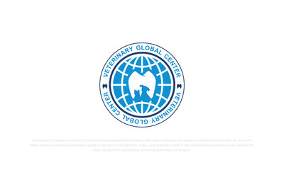 veterinary and dentistry logo with globe shape