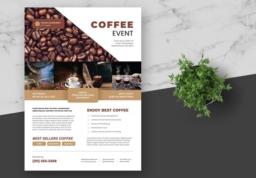 Brown Caf&eacute; Coffee Event Flyer