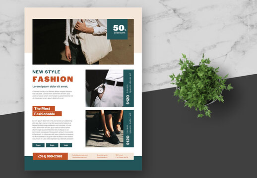Red Green Men Fashion Store Promotion Flyer