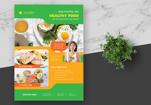 Green Orange Healthy Diet Food Flyer