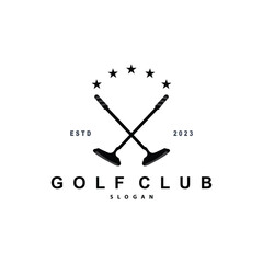 Golf Logo, Ball Game Sport Club Team Golf, Game Tournament Design, Symbol Template Illustration