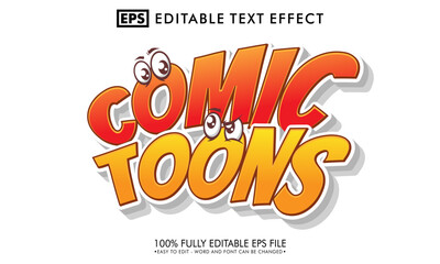 Comic toons editable text effect
