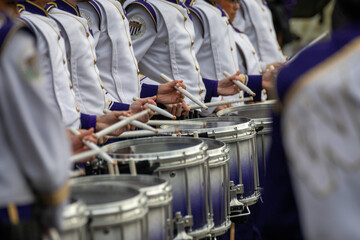 School marching band drummers