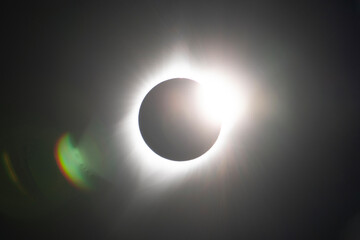 Eclipse corona with flare