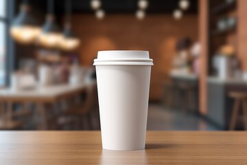 Paper coffee cup mock-up Generative AI.