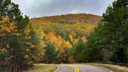 Mountain Highway in Fall - Oklahoma