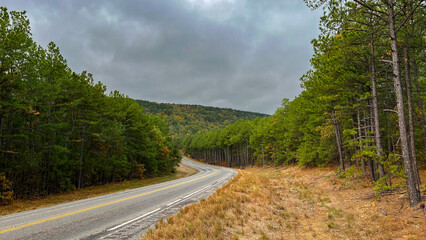 Mountain Highway in Fall - Oklahoma