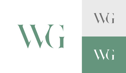 Letter WG initial monogram logo design
