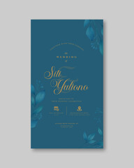 digital wedding invitation with watercolor flower illustration premium vector