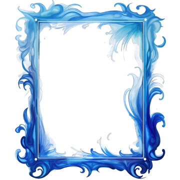 Blue Frame. Transparent Inside and Background 21