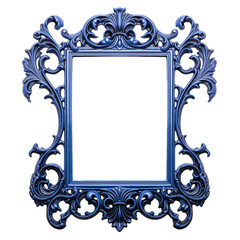 Blue Frame. Transparent Inside and Background 12