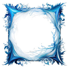 Blue Frame. Transparent Inside and Background 11