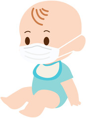 Obraz premium Wearing Mask Baby lcon 