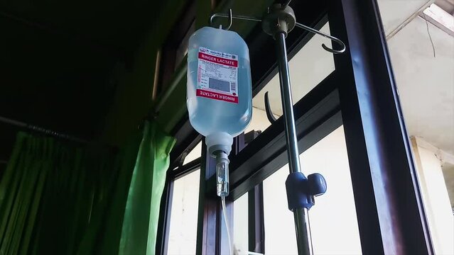 Set of iv intravenous fluids drop saline hospital room drops, Medical Concept, emergency medicine and injection of medicine infusion chemotherapy treatment.