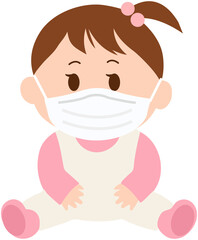 Wearing Mask Baby girl Icon