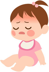 Obraz premium Sick Baby girl Icon