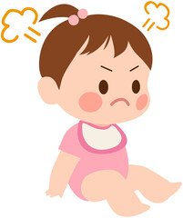 Angry Baby girl Icon