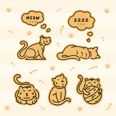 Cute Cats Activities and Expressions Sticker
