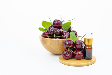 red sweet cherry isolated on white background