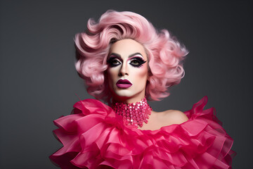 glamorous portrait of drag queen